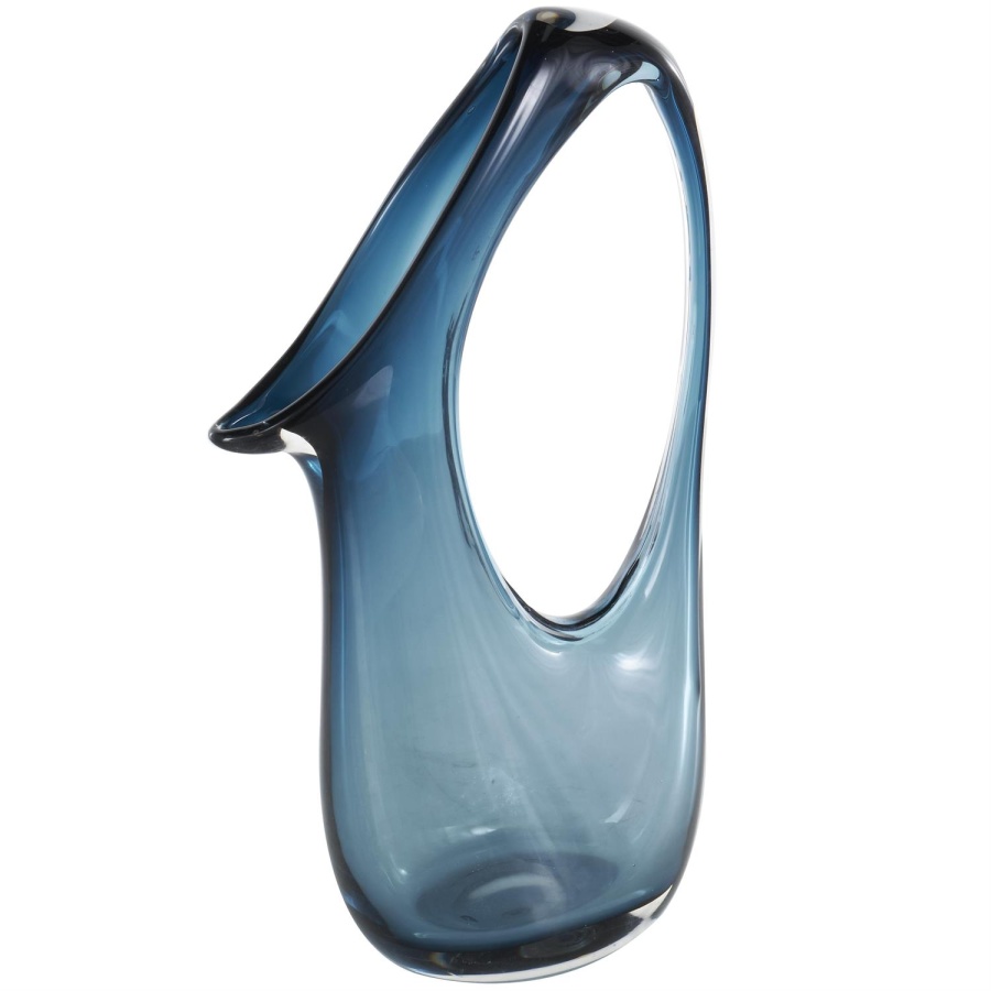 Blue Glass Small Abstract Vase