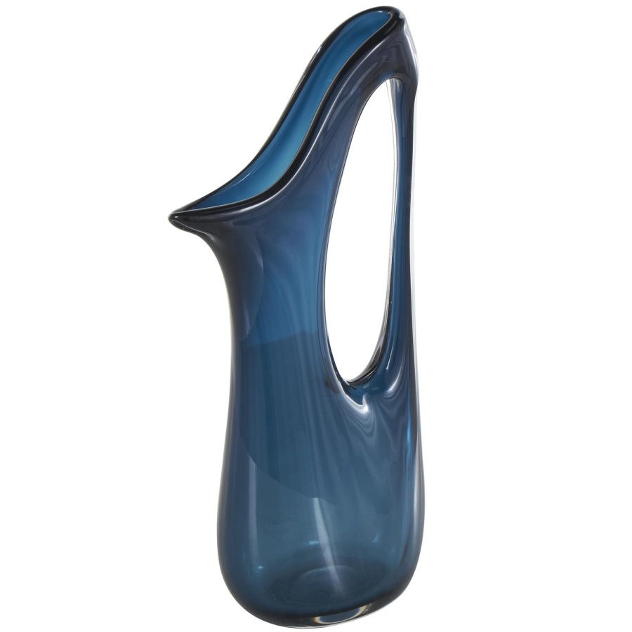 Blue Glass Large Abstract Vase