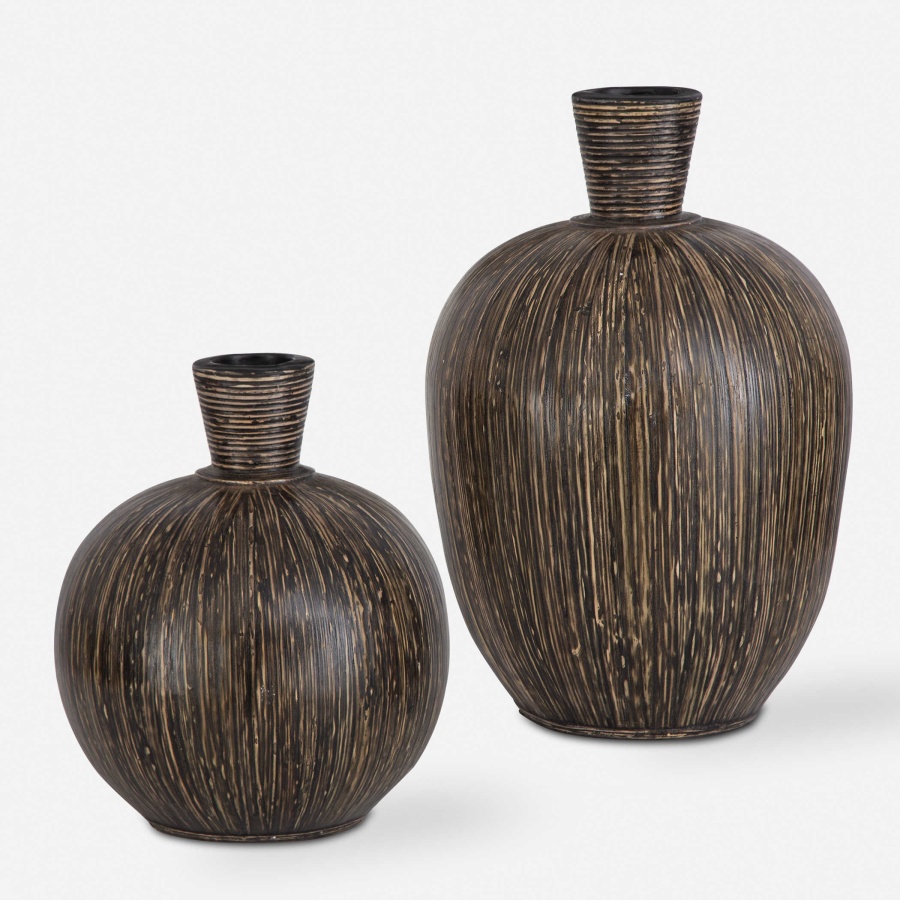 Islander Black Vases (Set of 2)