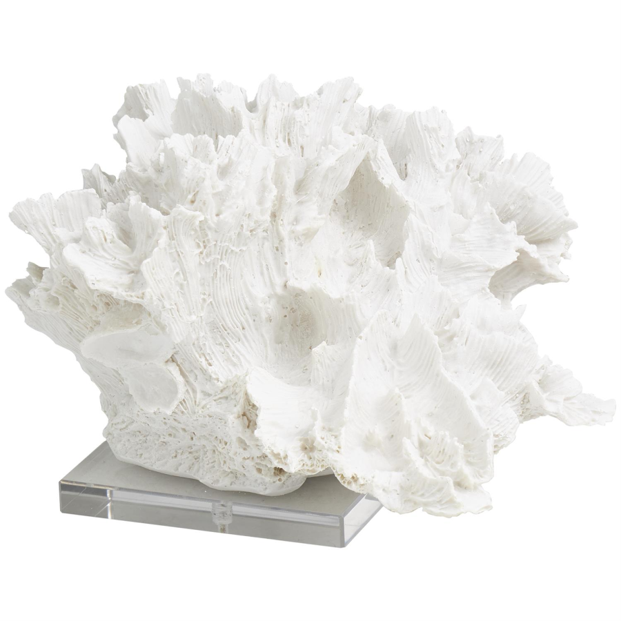 White Polystone Coral Sculpture