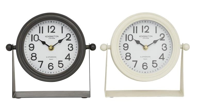 Metal Table Clocks (Set of 2)