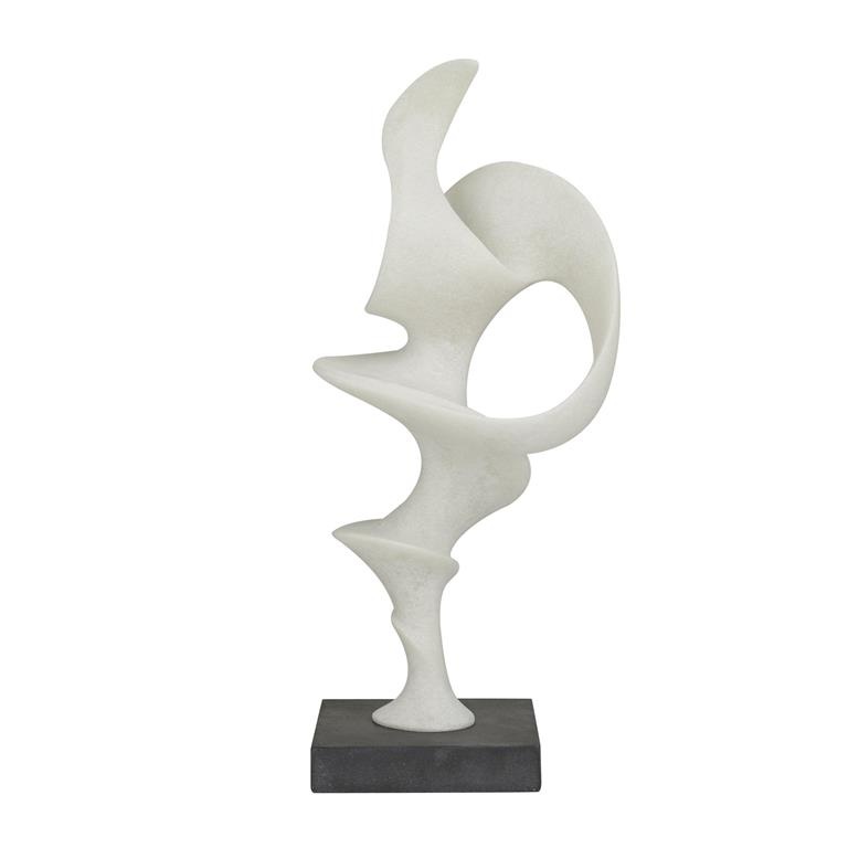 White Polystone Abstract Animal Sculpture