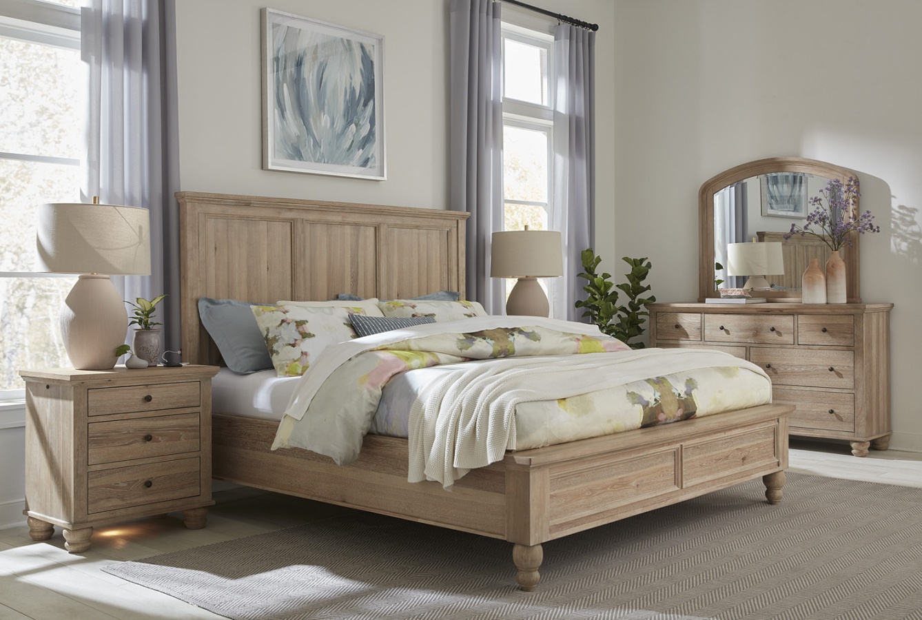 Cambridge Khaki Panel Bed | Old Cannery Furniture